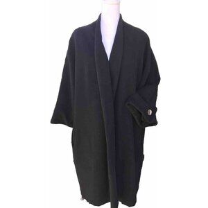 Vtg 60s Women’s Maison De Bonneterie Couture Rare Mod Black Cashmere Coat Jacket